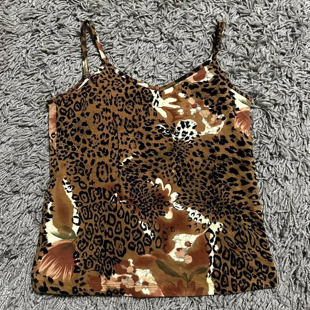 Y2K Susan Lawrence Leopard Cheetah Print NWt Cami Size  M